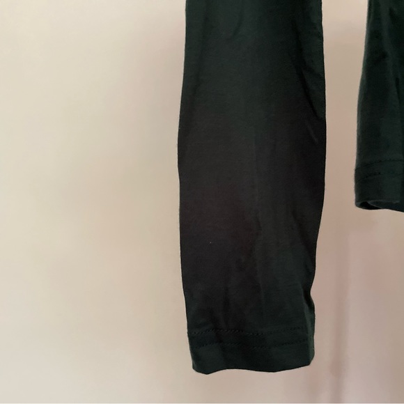 Basic Square Neck Long Sleeve Solid Slim Fitted T-Shirt Top - Green - Picture 5 of 5